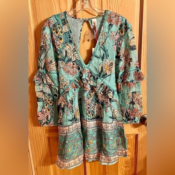 Raga Monique XS Dress NWT Floral  Anthropologie Brand Boho Chic Backless Festive - Picture 3 of 7